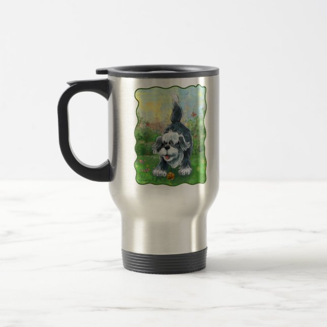 Taza De Viaje Perro de oveja agobiante (Izquierda)