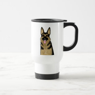 Taza De Viaje Perro de pastor negro y tan alemán