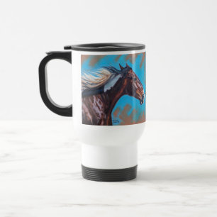 Taza De Viaje Perro de viaje de acero para caballos eólicos