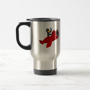 Taza De Viaje Perro de viaje del personalizado del pingüino vola