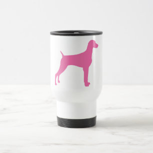 Taza De Viaje Perro de Weimaraner (en rosa)