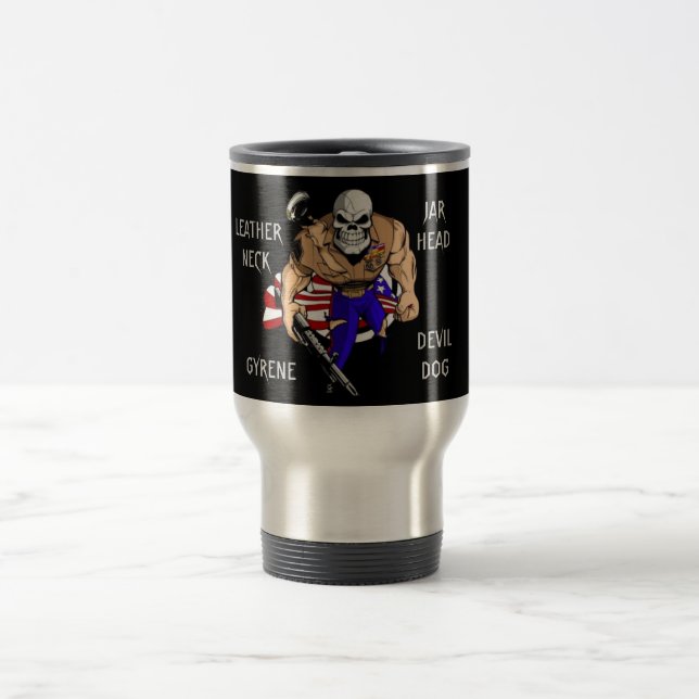 TAZA DE VIAJE PERRO DEMOCRÁTICO / JARHEAD / GYRENE / LEATHERNECK (Centro)