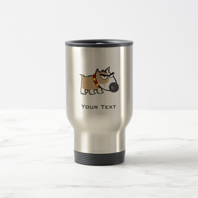 Taza De Viaje Perro enojado; aspecto Metalizado (Centro)