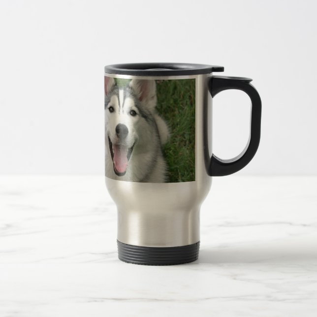 Taza De Viaje Perro esquimal feliz (Derecha)