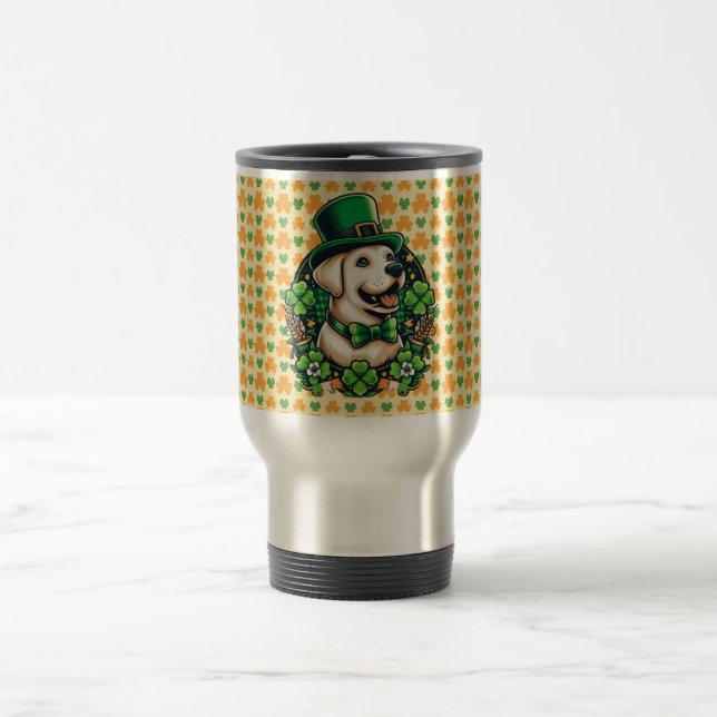 Taza De Viaje Perro lindo del Día de San Patricio (Centro)
