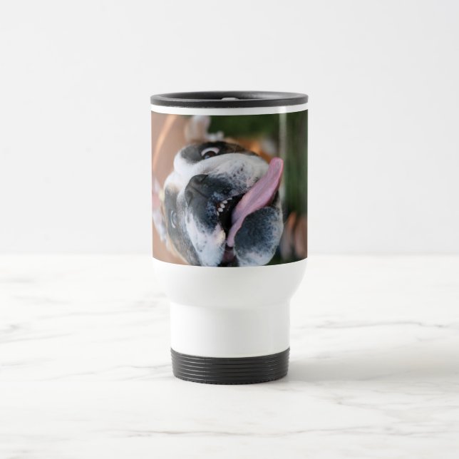 Taza De Viaje Perro loco del pitbull (Centro)