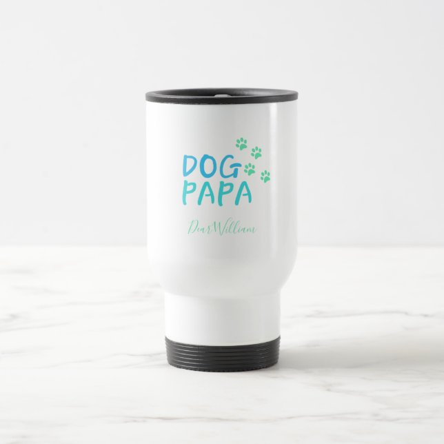 Taza De Viaje Perro moderno papá papá Travel Mug (Centro)