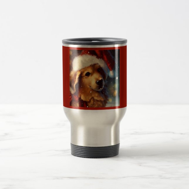 Taza De Viaje Perro navidad 4 Mug (Centro)