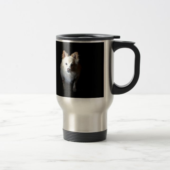 Taza De Viaje Perro panomerano en la oscuridad (Derecha)