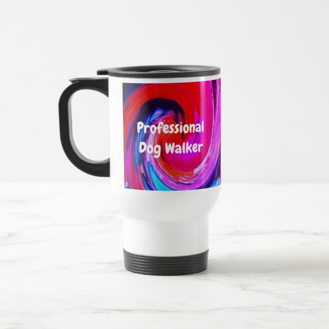 Taza De Viaje Perro Profesional Walker Bright Swirl Tie Dye (Izquierda)