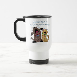 Taza De Viaje Perro y gato llorosos -qué vergüenza tan llorosa