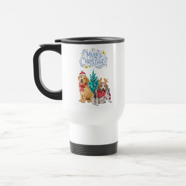 Taza De Viaje Perros navidades (Izquierda)