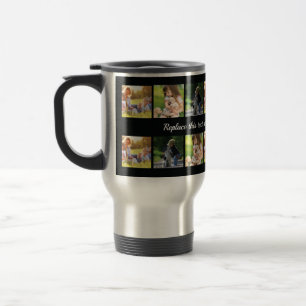 Taza De Viaje Personalice el collage de fotografías y el tazón d