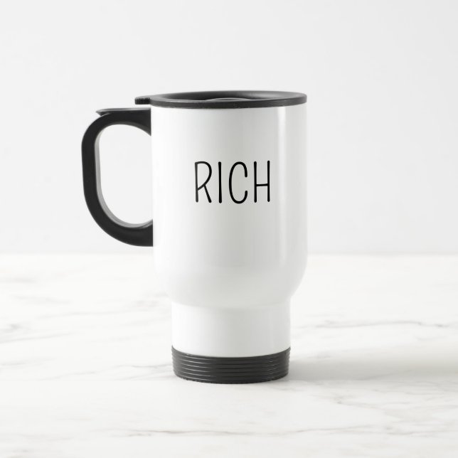 Taza de viaje personalizable con asa personalizada (Izquierda)