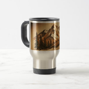 Taza de viaje personalizable de montaña vintage