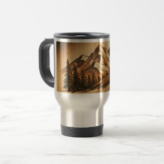 Taza de viaje personalizable de montaña vintage