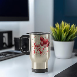 Taza de viaje personalizada Amor está en el aire