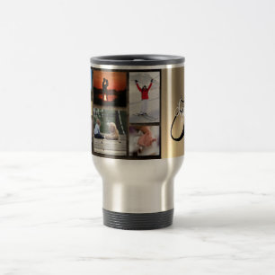 Taza de viaje personalizada con collage de fotos