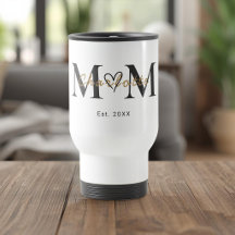 Taza de viaje personalizada con el nombre de mamá 