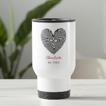 Taza de viaje personalizada con huella dactilar de