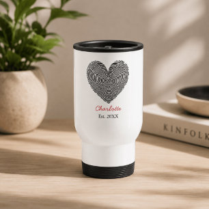 Taza de viaje personalizada con huella dactilar de