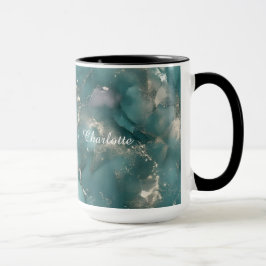 Taza de viaje personalizada con patrón de mármol d