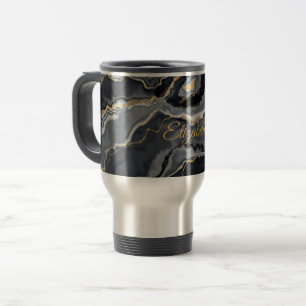 Taza de viaje personalizada de mármol elegante A