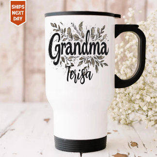 Taza de viaje personalizada para abuela, café con 