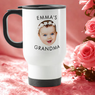 Taza De Viaje Personalizado Baby Face Mug Mom Abuela Grandpa Bir