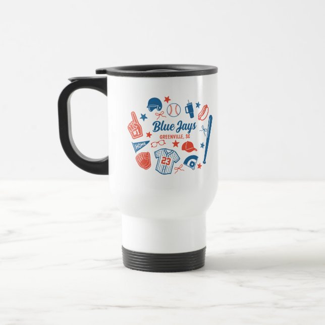 Taza De Viaje Personalizado Béisbol Mamá Orgulloso Juego de Soft (Izquierda)