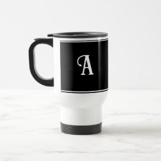 Taza De Viaje Personalizado blanco y negro simple y elegante ini