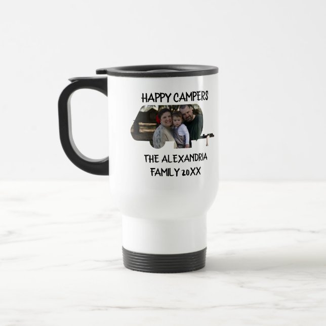 Taza De Viaje Personalizado caravana caravana familia foto campi (Izquierda)