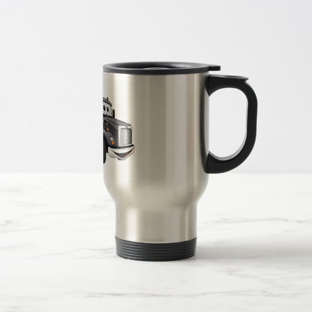 Taza De Viaje Personalizado con grilletes de remolque negro (Derecha)