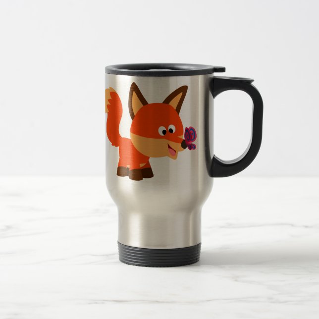 Taza De Viaje Personalizado Cuadros Fox Y Butterfly Commuter Mug (Derecha)