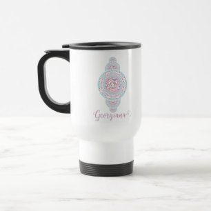 Taza De Viaje Personalizado Cute Kawaii Bunny Ornamentala Mandal