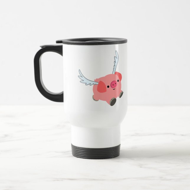 Taza De Viaje Personalizado Cute Winged Pig Commuter Mug (Izquierda)