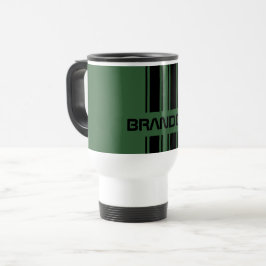 Taza De Viaje Personalizado Dark Green Black Auto Race Sport Str