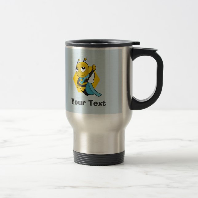 Taza De Viaje Personalizado de abejas superheroico personalizado (Derecha)
