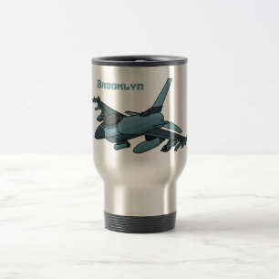 Taza De Viaje Personalizado de avión de combate militar