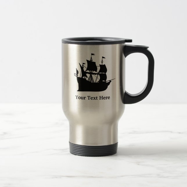 Taza De Viaje Personalizado de Barco Pirata (Derecha)