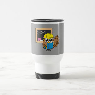Taza De Viaje Personalizado de Búho Estudiantil Cute