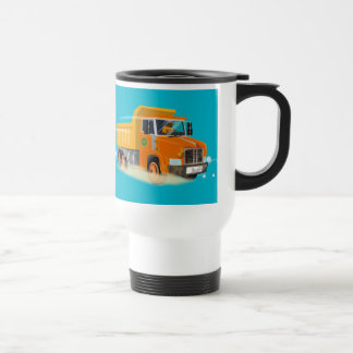 Taza De Viaje Personalizado de camión de volcado amarillo para n