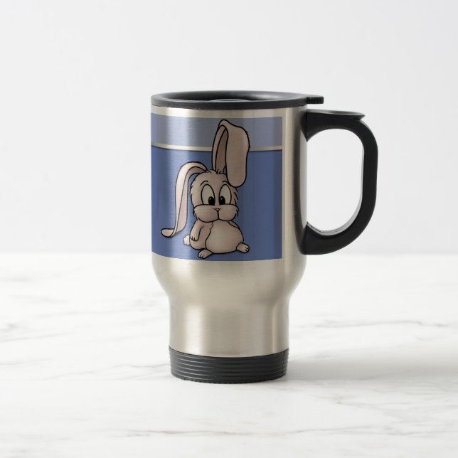 Taza De Viaje Personalizado de conejo rosado (Derecha)