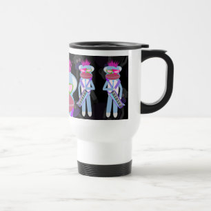 Taza De Viaje Personalizado de diversión de mono de rock Wave So