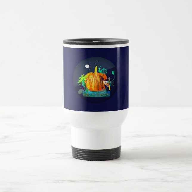 Taza De Viaje Personalizado de Halloween - Calabaza mágica y ani (Centro)