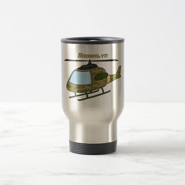 Taza De Viaje Personalizado de helicópteros de camoflage del ejé (Centro)