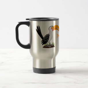 Taza De Viaje Personalizado de pájaro safari de buey amarillo di