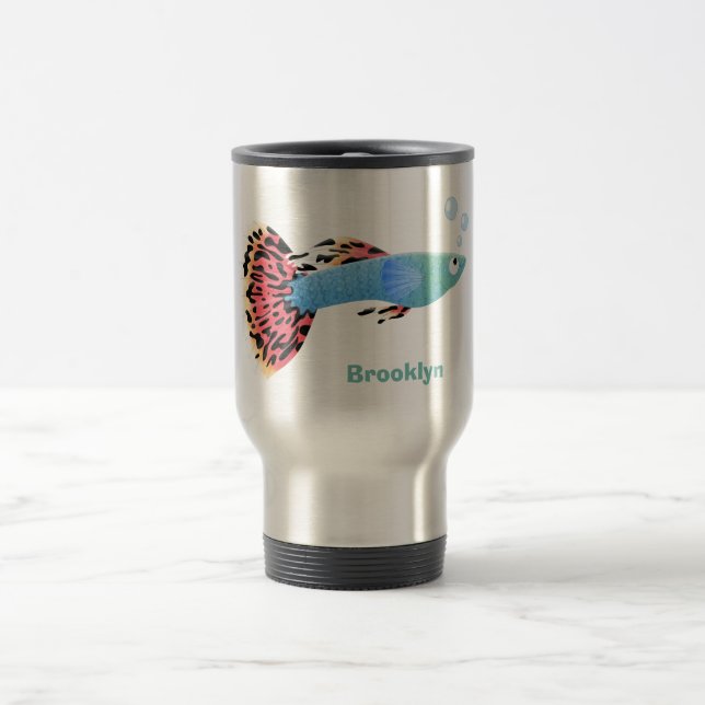 Taza De Viaje Personalizado de peces tropicales adormilados (Centro)