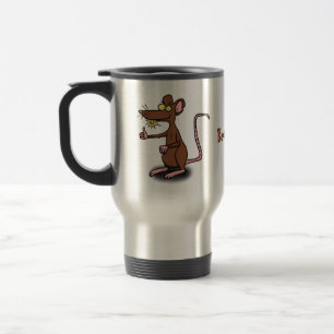 Taza De Viaje Personalizado de pulgares hacia arriba de rata mar