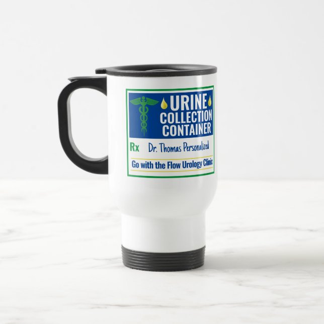 Taza De Viaje Personalizado de recolección de orina de enfermera (Izquierda)